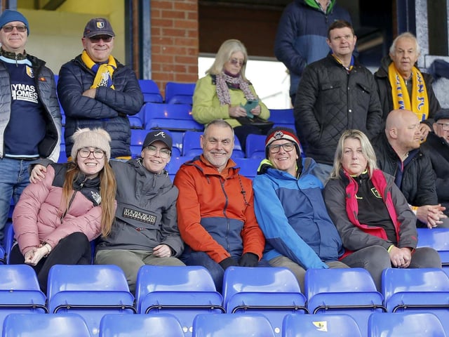 Mansfield Town fans ahead of kick-off at Stockport County.