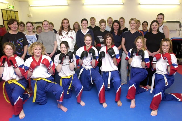Ladies kickboxing at the British Martial Arts Academy, Hackenthorpe in 2003