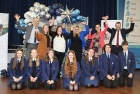 Jubilant staff and pupils at The Manor Academy in Mansfield Woodhouse celebrate after Ofsted inspectors rated the school 'Good'