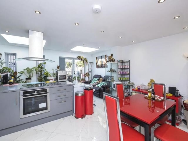The dining area of the open-plan hub at the £300,000 Eastwood property.