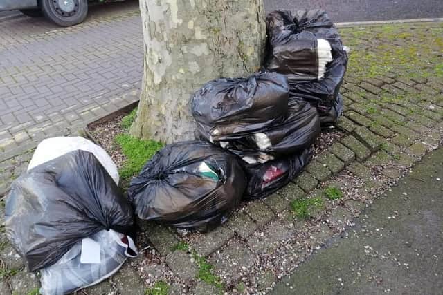 Satin scarves were among the items dumped in Sutton