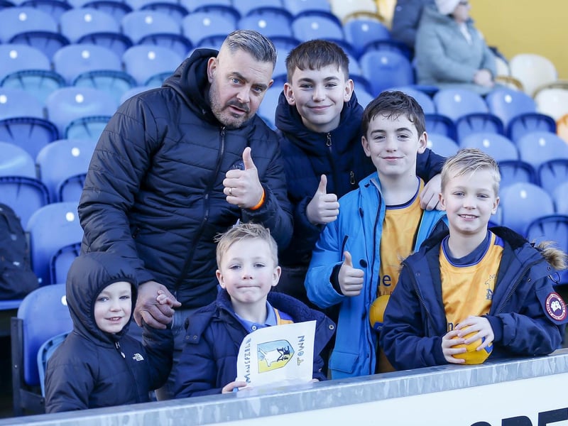Stags fans at the One Call Stadium for the Sky Bet League 2 match against Barrow.