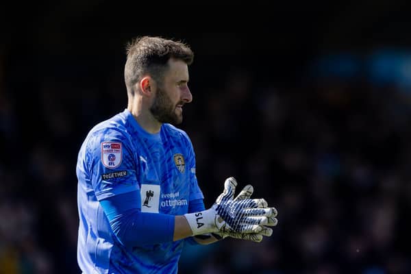 James Belshaw of Notts County during the Sky Bet League Two match between Cambridge United and Notts County FC at Abbey Stadium on April 11, 2026 in Cambridge, England. (Photo by Leila Coker/Getty Images)
