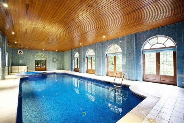 The pool at the property on Whalley Road, Stonyhurst, is part of a leisure suite, also featuring a Jacuzzi and large dance studio.