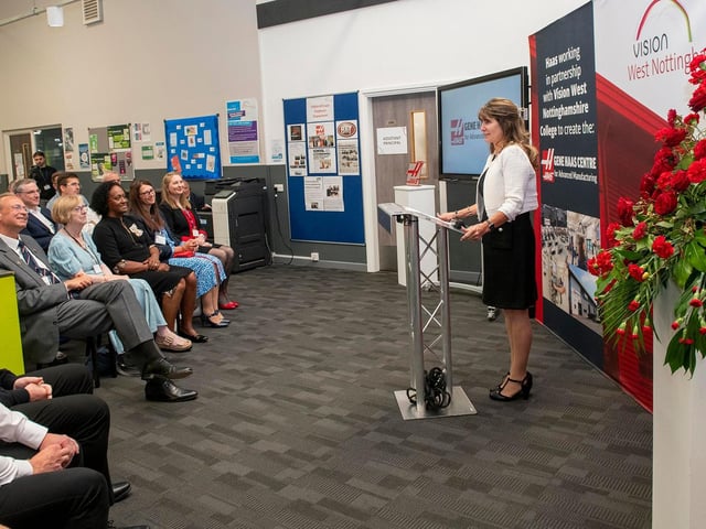 Kathy Looman, executive director of the Gene Haas Foundation, described the work of the charitable organisation.