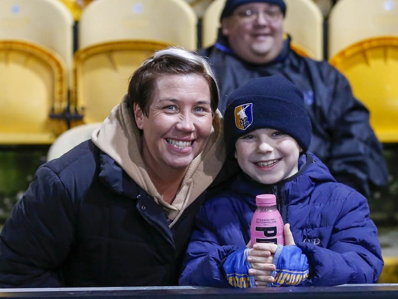 Mansfield Town fans ahead of the draw with Tranmere Rovers on 28th November.
