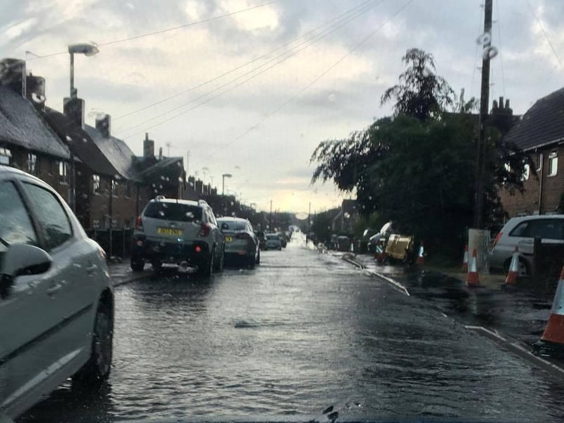 High waters on Forest Road, Clipstone in 2016