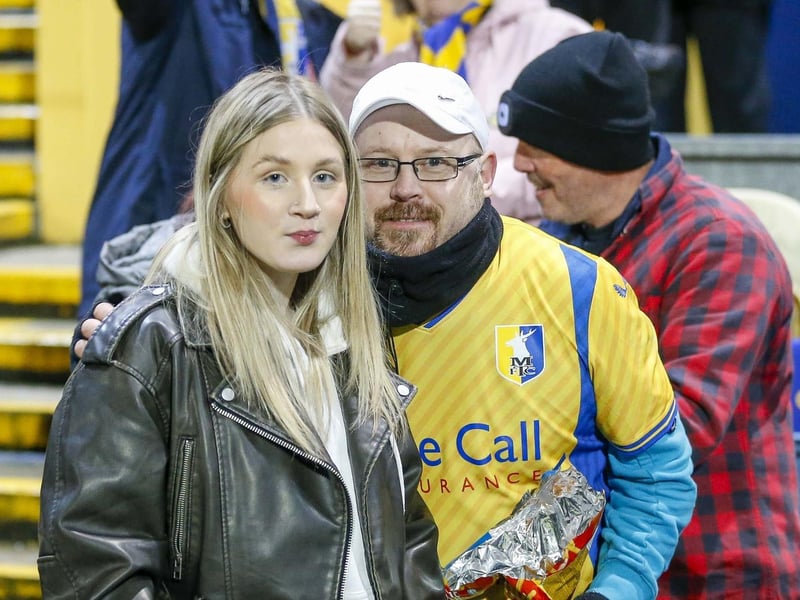 Mansfield Town fans ahead of the draw with Tranmere Rovers.