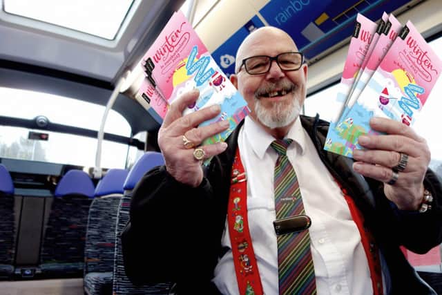 trentbarton driver Clive Parr with the Christmas timetables