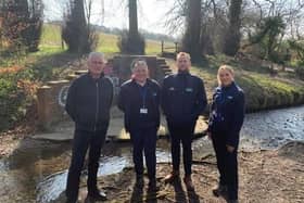 Lee Anderson MP with Severn Trent workers at Skegby Brook.