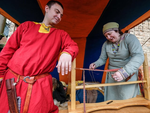 Attractions included a Viking re enactment of wool spinning.