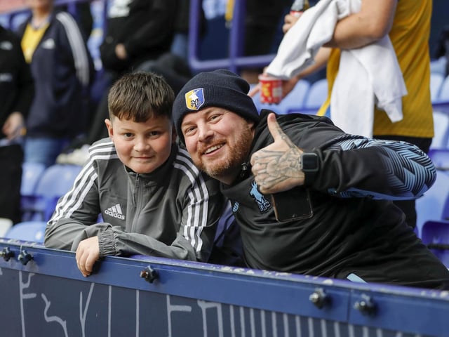 Stags fans at Bolton on Tuesday.