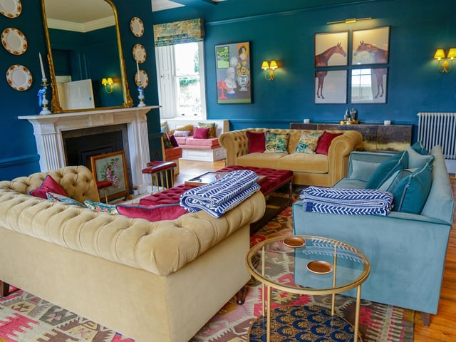One of three beautiful reception rooms in the Grade-II listed 18th Century Cuckney House on the Welbeck Estate.