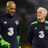 Seamus McDonagh with Darren Randolph of the Republic of Ireland prior to their World Cup Qualifier against Wales in March 2017 in Dublin, Ireland.