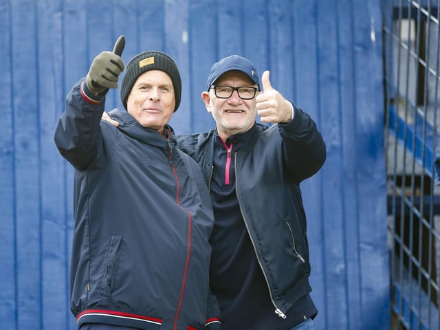 Mansfield Town fans ahead of kick-off at Stockport County.
