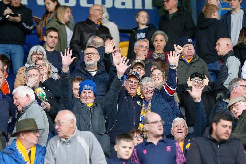 Mansfield Town fans at the last home game of the season.