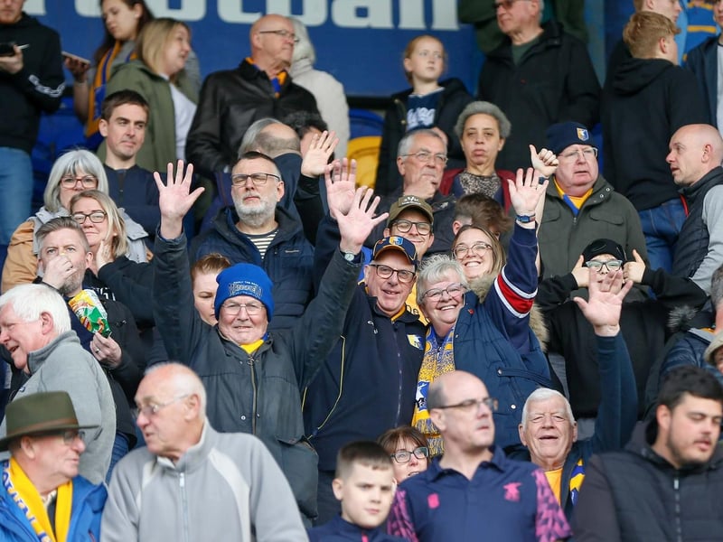 Mansfield Town fans at the last home game of the season.