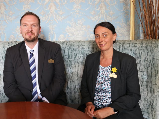 Head of hospitality Phil Bracegirdle (left) and admin manager Lisa Gibson (right)