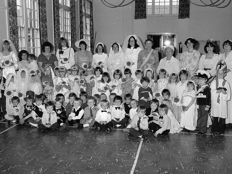 Royal wedding celebrations in 1981 at Samuel Barlow School.