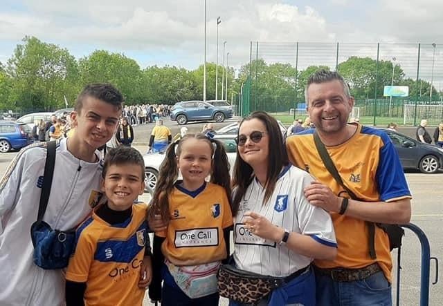 Mansfield Town fans make their way to Wembley.
