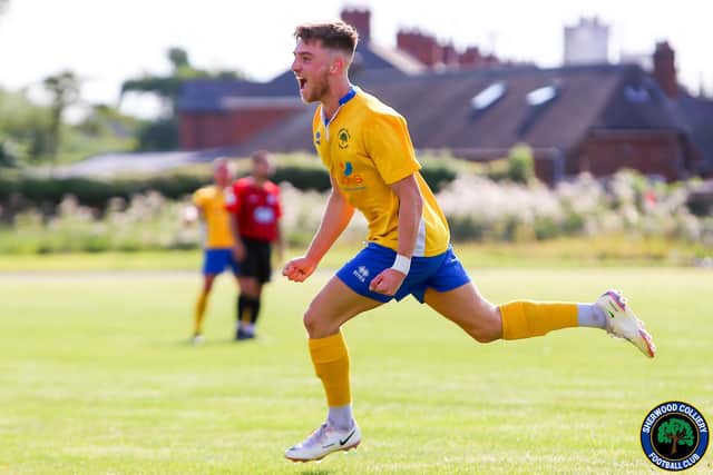 Will Norcross celebrating his winning goal.