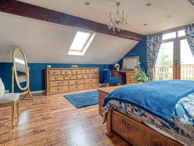 Other features of the master bedroom include his and hers wardrobes and storage spaces.