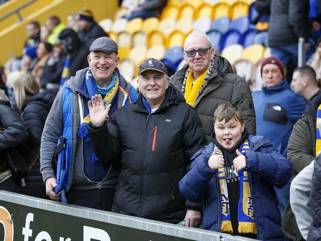 Mansfield Town fans before the 4-1 win over Doncaster Rovers.