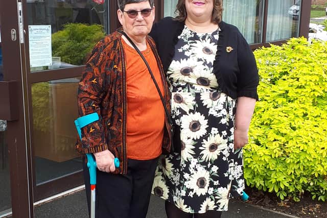 L-R Ladybrook Enterprises Ltd -  Margaret Nuttall, volunteer for 17 years and board of trustees member with its CEO Sharon Reynolds pictured in 2018.