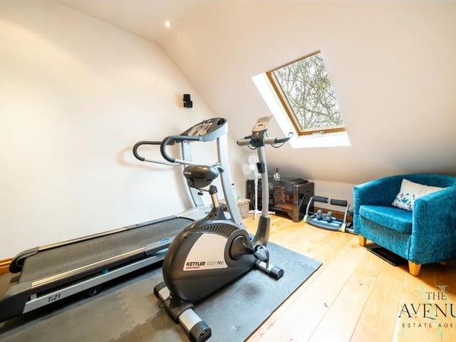 The ample space in the property allows for a home gym.