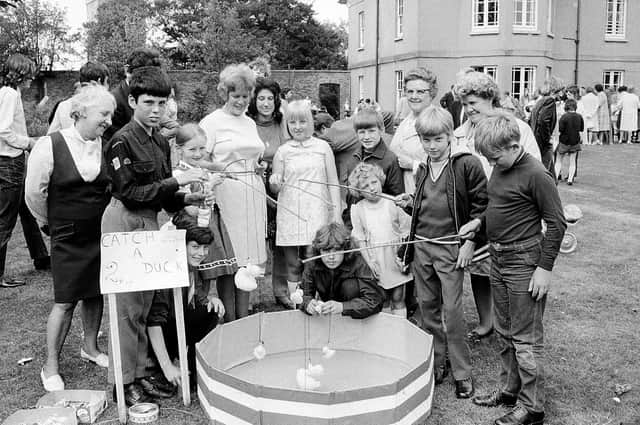Village fun at the hook-a-duck in Bilsthorpe in 1972.