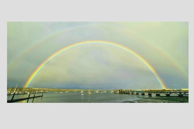 This beautifully captured double rainbow settled nicely over Hardway, in Gosport.
