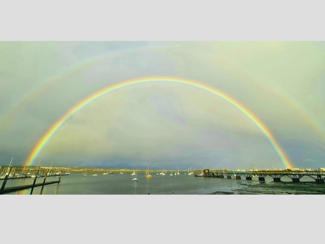 This beautifully captured double rainbow settled nicely over Hardway, in Gosport.
