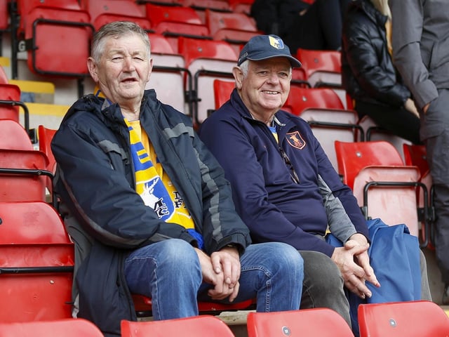 Mansfield Town fans ahead of the opening day draw at Crewe