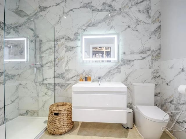 One of the stunning en suite bathrooms in the home.
