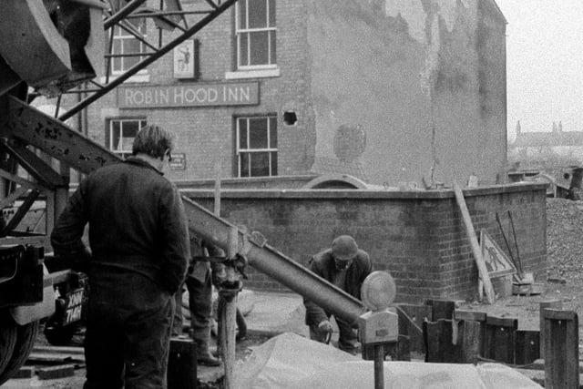 The Robin Hood Inn was among a number of properties demolished for the construction of the shopping centre. The Lost Pubs Project says the area it used to stand is now around the Market Street service yard/delivery bay and the lower end of the multi-storey car park.