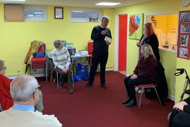Lee Anderson MP with Our Centre’s manager Angie Peppard during Friday’s drop in session