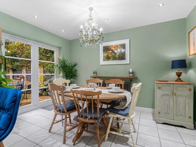 An elegant dining room is the perfect place for family meals or dinner parties