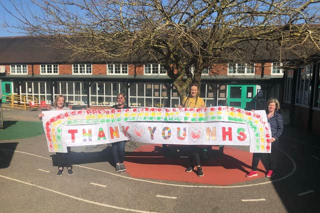 High Oakam Primary School banner thanking NHS staff