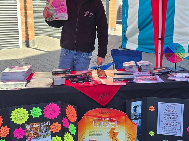 Damian at Kirkby-in-Ashfield Market speaking to the community
