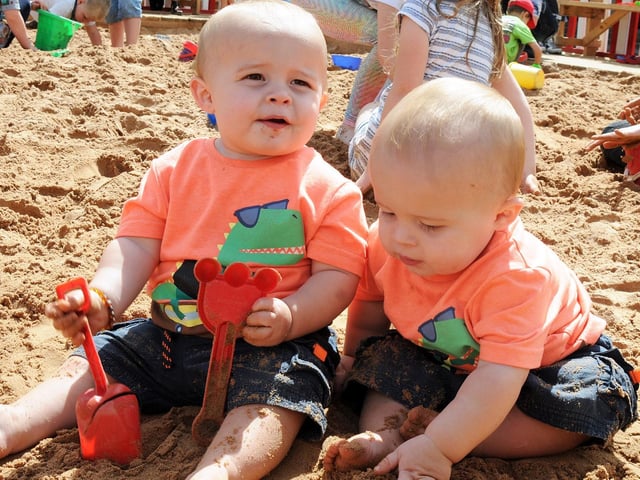 Rupert and Ernest Knight team up on the beach.