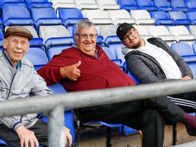 Stags fans enjoy the win at Oldham