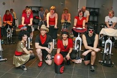 2009: This fantastic shot was taken at Revolution Fitness in Eastwood while they raised money for Red Nose Day.