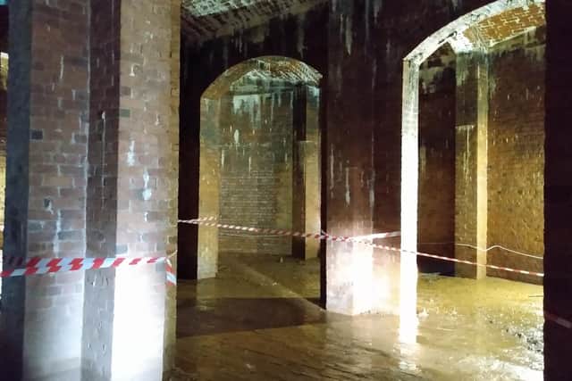 The Victorian Subterranean Reservoir underneath Sherwood Observatory. "(Photo by: Ashfield Council)