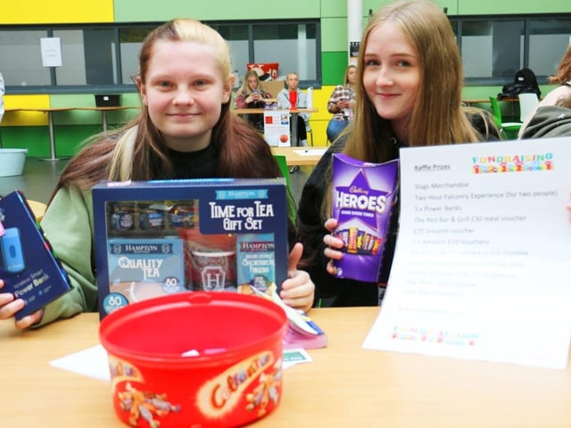 Amy Bailey and Amber Stafford raised funds on the raffle.