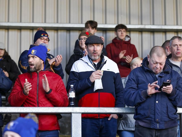 Mansfield Town fans who watched the 1-0 win at Barrow.