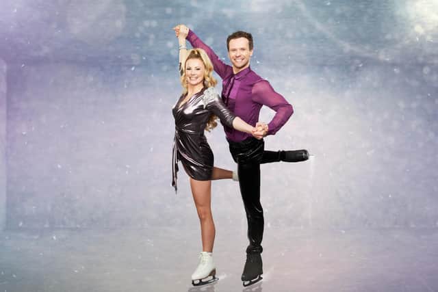 Kirkby ice skater Mark Hanretty with his 2023 'Dancing on Ice' partner Carley Stenson, from Hollyoaks. (PHOTO: Matt Frost/ITV)