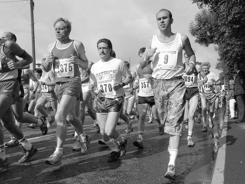 Runners compete during the 1990 Mansfield Half Marathon.