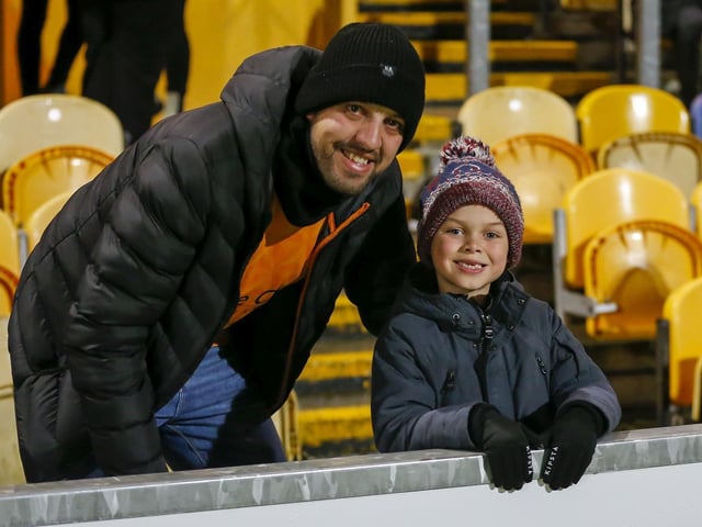 Mansfield Town fans are pictured before the defeat to Bradford City.
