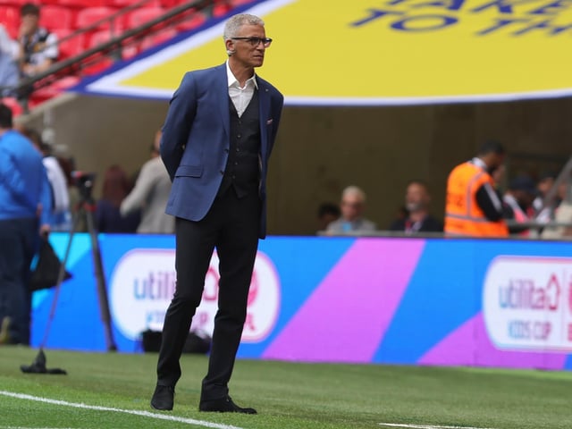 Ex Stags manager Keith Curle pitchside.