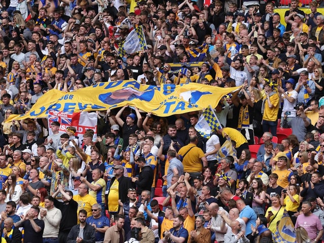 Stags fans enjoy the pre-match atmosphere.